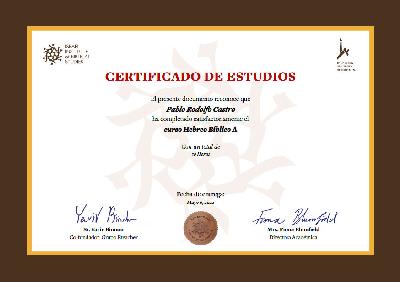 Certificado de estudio de Hebreo